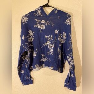 Cropped Floral Hoodie